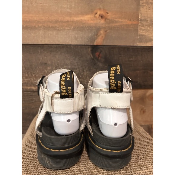 Dr.‎ Martens Doc Blaire Sandals Womens Size 6 White Leather Strappy Gladiator - Picture 6 of 9